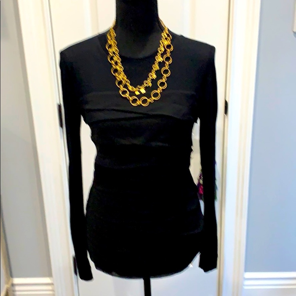DIANE von FURSTENBURG KNIT & SILK TOP.